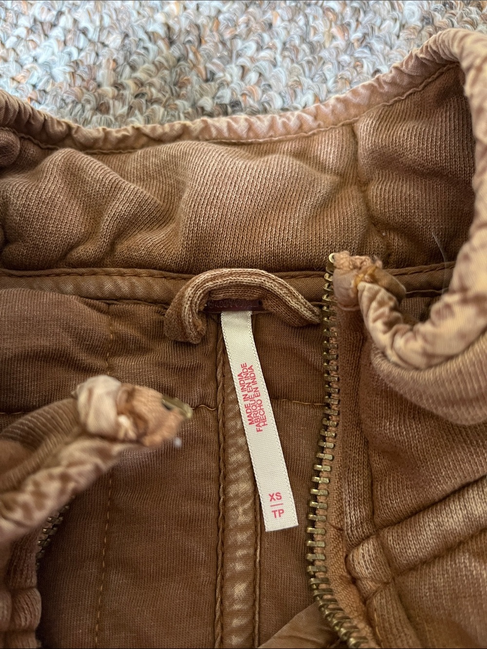 Free People Cozy Quilted Jacket in Warm Brown - Picture 2 of 4